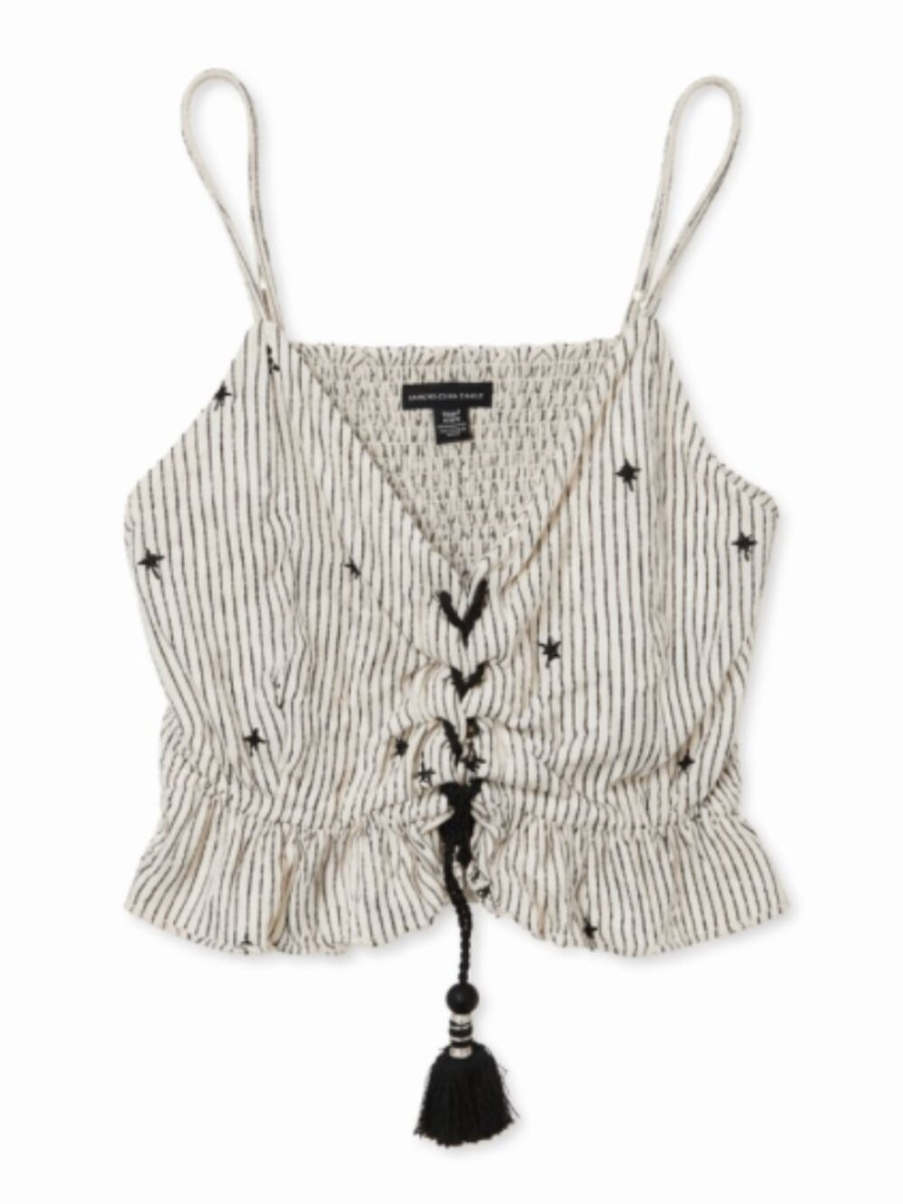 American Eagle Outfitters Women's Black and White Crop Top